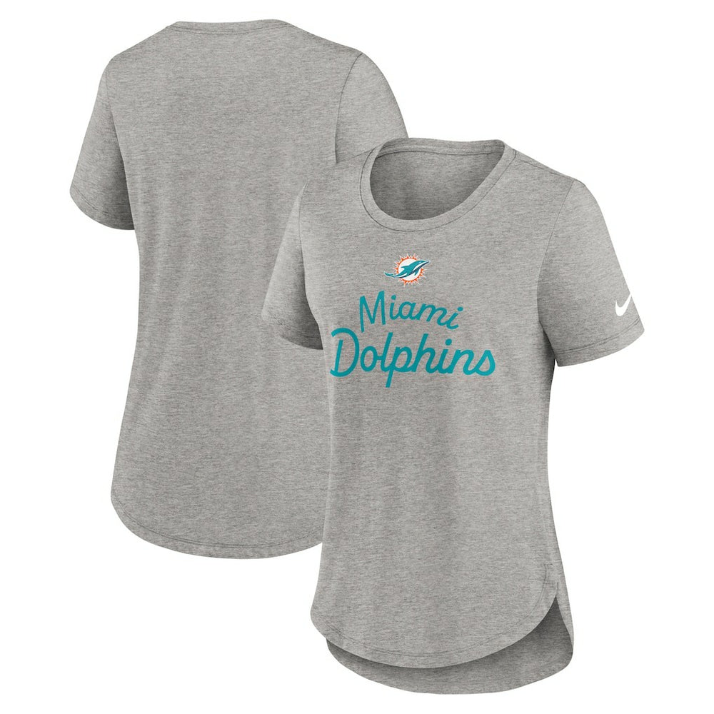 Miami Dolphins Women's Script Tri-Blend T-Shirt | NFL US