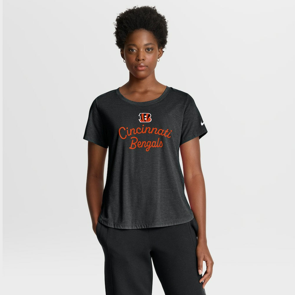 Cincinnati Bengals Women's Script Tri-Blend T-Shirt | NFL Outlet