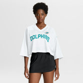 Miami Dolphins Women's Primetime Cropped Mesh Dri-FIT Fashion Jersey | NFL Hot
