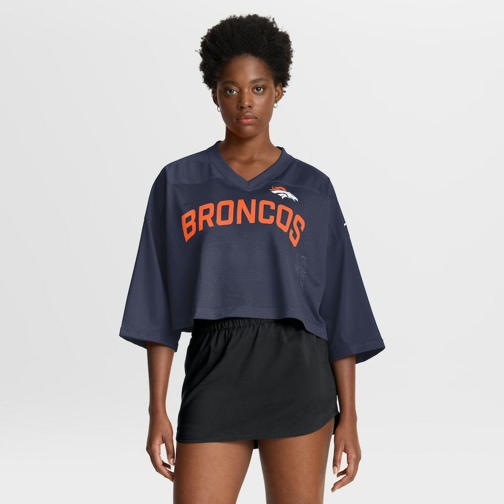 Denver Broncos Women's Primetime Cropped Mesh Dri-FIT Fashion Jersey | NFL Outlet