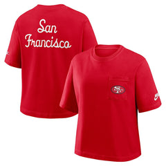 San Francisco 49ers Women's Rewind Pocket Boxy T-Shirt | NFL Sale