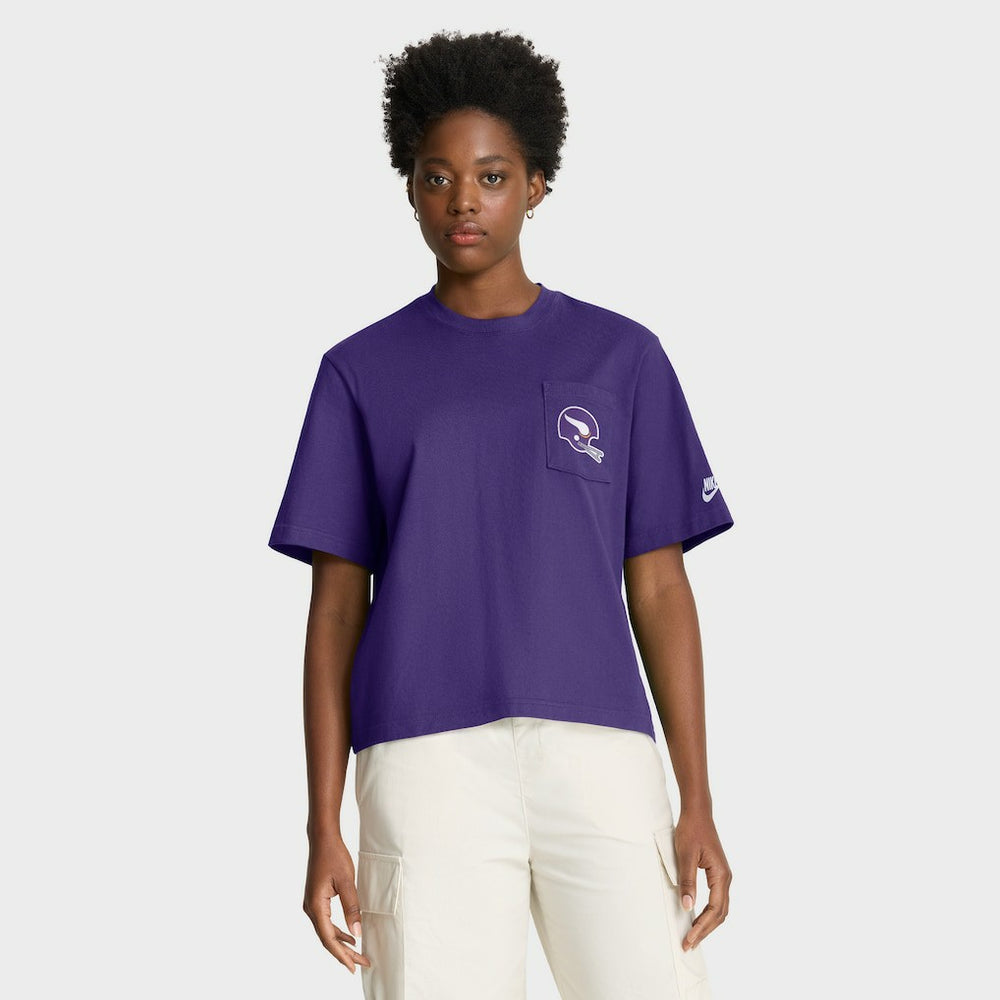 Minnesota Vikings Women's Rewind Pocket Boxy T-Shirt | NFL On sale