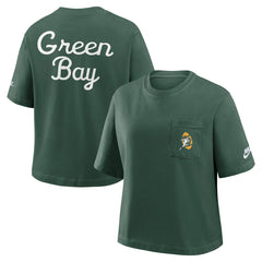 Green Bay Packers Women's Rewind Pocket Boxy T-Shirt | NFL Sale