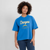 Los Angeles Chargers Women's Essential Script Relaxed Boxy T-Shirt | NFL New