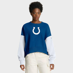 Indianapolis Colts Women's Oversized Color-Block Pullover Sweatshirt | NFL Hot