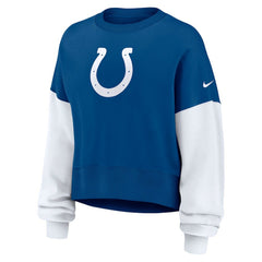 Indianapolis Colts Women's Oversized Color-Block Pullover Sweatshirt | NFL Hot