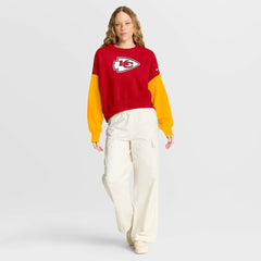 Kansas City Chiefs Women's Oversized Color-Block Pullover Sweatshirt | NFL US