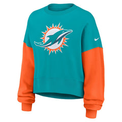 Miami Dolphins Women's Oversized Color-Block Pullover Sweatshirt | NFL US