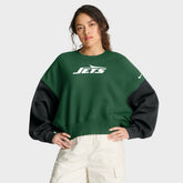 New York Jets Women's Oversized Color-Block Pullover Sweatshirt | NFL Sale