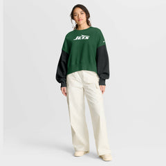New York Jets Women's Oversized Color-Block Pullover Sweatshirt | NFL Sale