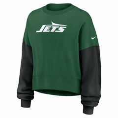 New York Jets Women's Oversized Color-Block Pullover Sweatshirt | NFL Sale