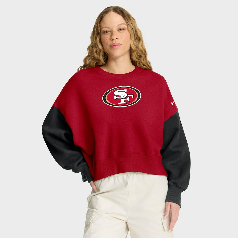 San Francisco 49ers Women's Oversized Color-Block Pullover Sweatshirt | NFL US