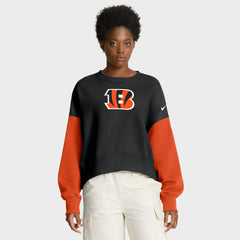 Cincinnati Bengals Women's Oversized Color-Block Pullover Sweatshirt | NFL On sale