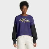 Baltimore Ravens Women's Oversized Color-Block Pullover Sweatshirt | NFL Outlet