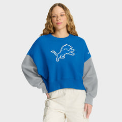 Detroit Lions Women's Oversized Color-Block Pullover Sweatshirt | NFL Discount