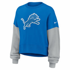 Detroit Lions Women's Oversized Color-Block Pullover Sweatshirt | NFL Discount