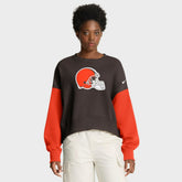 Cleveland Browns Women's Oversized Color-Block Pullover Sweatshirt | NFL Outlet