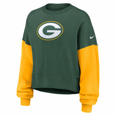 Green Bay Packers Women's Oversized Color-Block Pullover Sweatshirt | NFL Sale