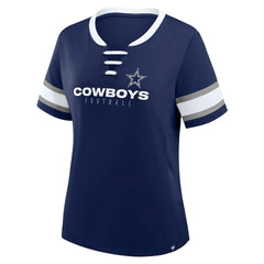 Dallas Cowboys Women's Redzone Draw Play Athena Lace-Up T-Shirt | NFL Sale