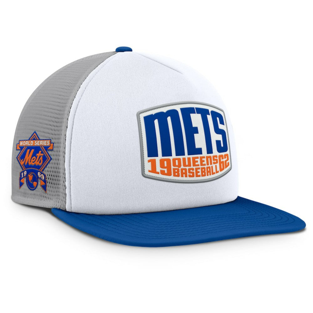 New York Mets Fanatics Cranked Foam Front Patch Trucker Adjustable Hat - MLB Hats