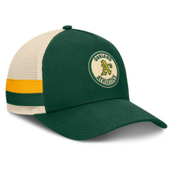 Athletics Fanatics Inherited Side Stripe Trucker Adjustable Hat - MLB Hats