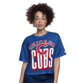 Chicago Cubs Starter Women's Play the Ball Boxy Cropped T-Shirt - MLB T-shirts