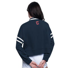 Cleveland Guardians Starter Women's Power Play Cropped Pullover Sweatshirt - MLB Pullover