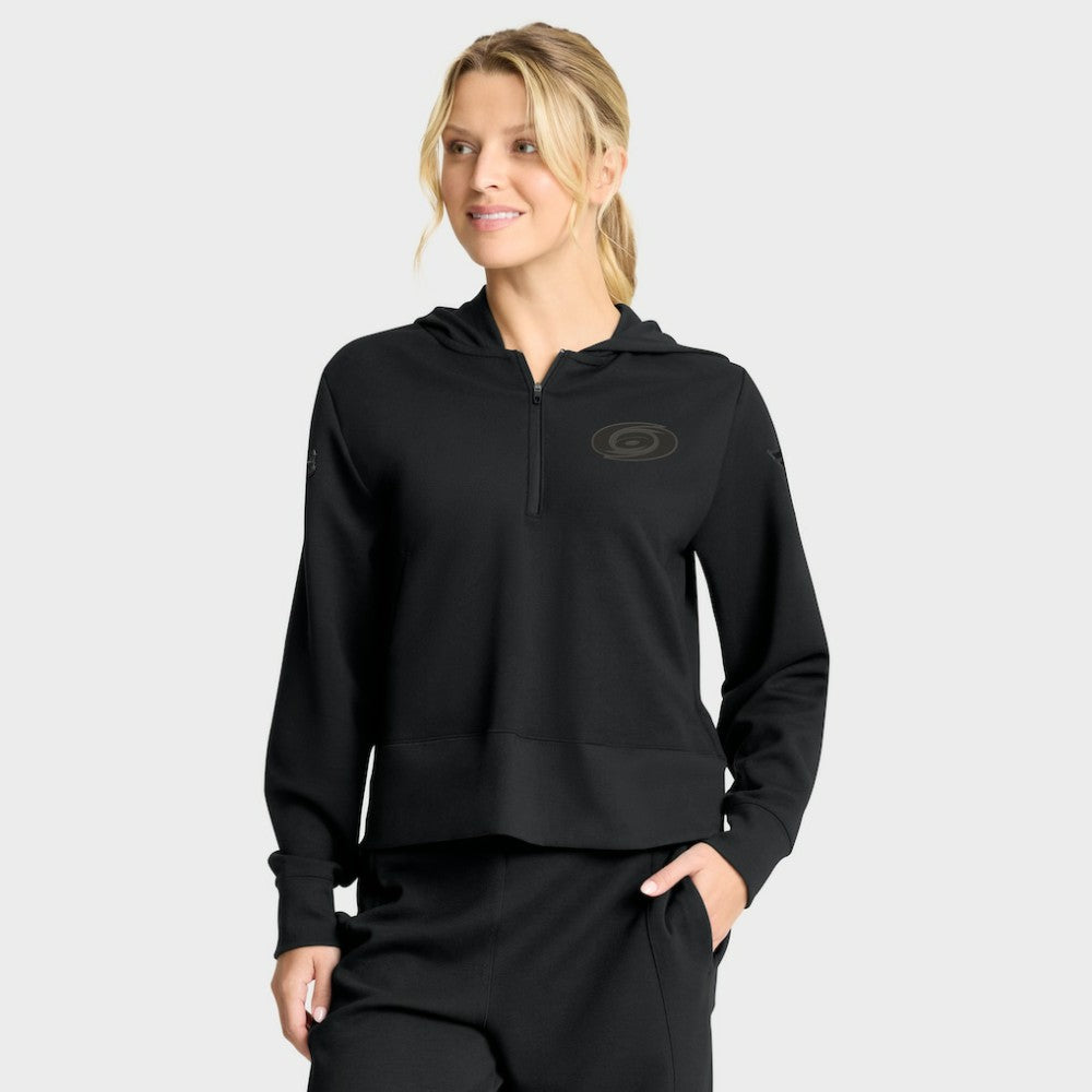 Carolina Hurricanes Fanatics Women's Authentic Pro Road Tri-Blend Quarter-Zip Hoodie - NHL Hoodies