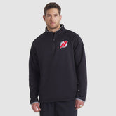 New Jersey Devils Fanatics Authentic Pro Rink Raglan Quarter-Zip Pullover - NHL Jerseys