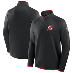 New Jersey Devils Fanatics Authentic Pro Rink Raglan Quarter-Zip Pullover - NHL Jerseys