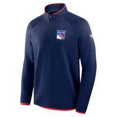 New York Rangers Fanatics Authentic Pro Rink Raglan Quarter-Zip Pullover - NHL Pullover