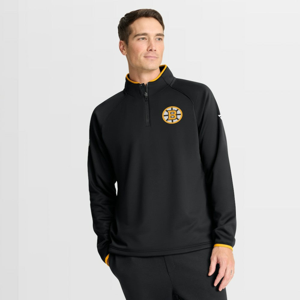 Boston Bruins Fanatics Authentic Pro Rink Raglan Quarter-Zip Pullover - NHL Pullover