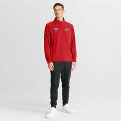 Chicago Blackhawks Fanatics Authentic Pro Rink Training Centennial Raglan Quarter-Zip Pullover - NHL Pullover