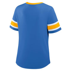 Los Angeles Chargers Women's Redzone Draw Play Athena Lace-Up T-Shirt | NFL Discount