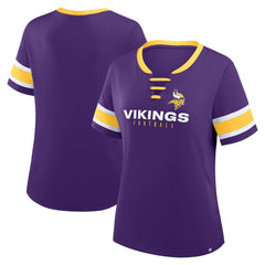 Minnesota Vikings Women's Redzone Draw Play Athena Lace-Up T-Shirt | NFL Near me
