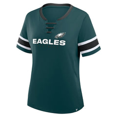 Philadelphia Eagles Women's Redzone Draw Play Athena Lace-Up T-Shirt | NFL US