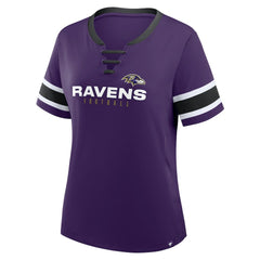 Baltimore Ravens Women's Redzone Draw Play Athena Lace-Up T-Shirt | NFL US