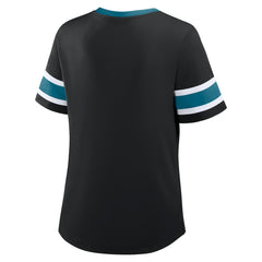 Jacksonville Jaguars Women's Redzone Draw Play Athena Lace-Up T-Shirt | NFL US