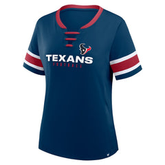 Houston Texans Women's Redzone Draw Play Athena Lace-Up T-Shirt | NFL US