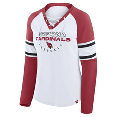 Arizona Cardinals Women's Redzone Blitz Package Raglan Lace-Up V-Neck Long Sleeve T-Shirt | NFL Outlet