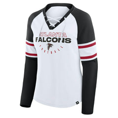 Atlanta Falcons Women's Redzone Blitz Package Raglan Lace-Up V-Neck Long Sleeve T-Shirt | NFL Online
