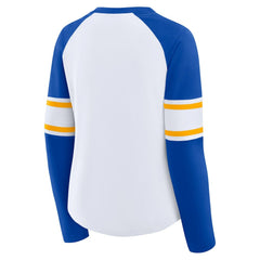 Los Angeles Rams Women's Redzone Blitz Package Raglan Lace-Up V-Neck Long Sleeve T-Shirt | NFL New