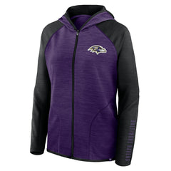 Baltimore Ravens Women's Redzone End Around Pass Raglan Full-Zip Hoodie | NFL New