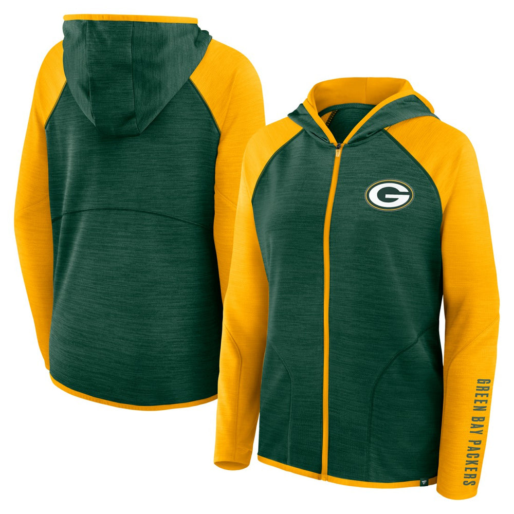 Green Bay Packers Women's Redzone End Around Pass Raglan Full-Zip Hoodie | NFL Near me