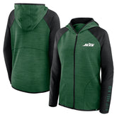 New York Jets Women's Redzone End Around Pass Raglan Full-Zip Hoodie | NFL On sale