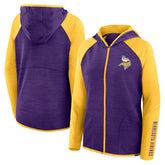Minnesota Vikings Women's Redzone End Around Pass Raglan Full-Zip Hoodie | NFL New