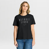 Detroit Lions Women's Blackout Kneel Down Legacy T-Shirt | NFL Outlet
