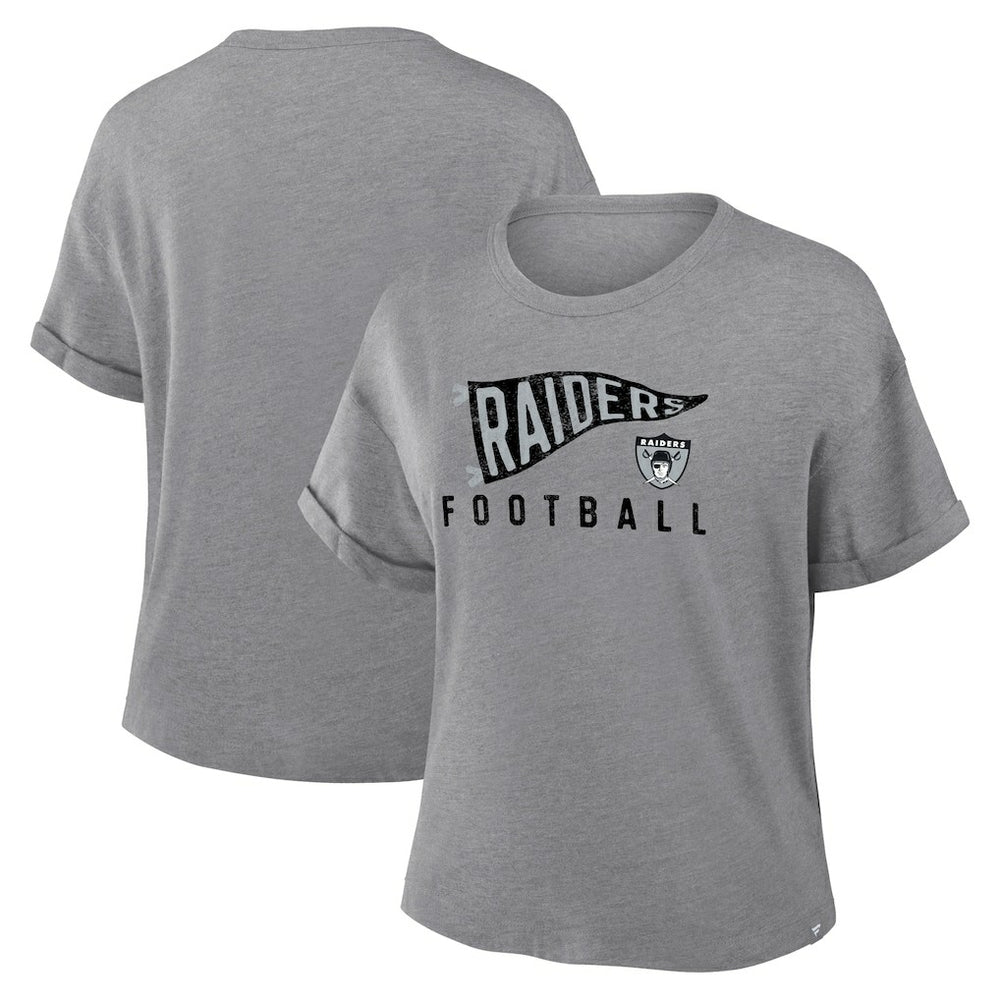 Las Vegas Raiders Women's Pennant Wave Tribute Tri-Blend Boxy T-Shirt | NFL Online