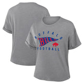 Buffalo Bills Women's Pennant Wave Tribute Tri-Blend Boxy T-Shirt | NFL Discount
