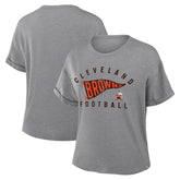 Cleveland Browns Women's Pennant Wave Tribute Tri-Blend Boxy T-Shirt | NFL Online